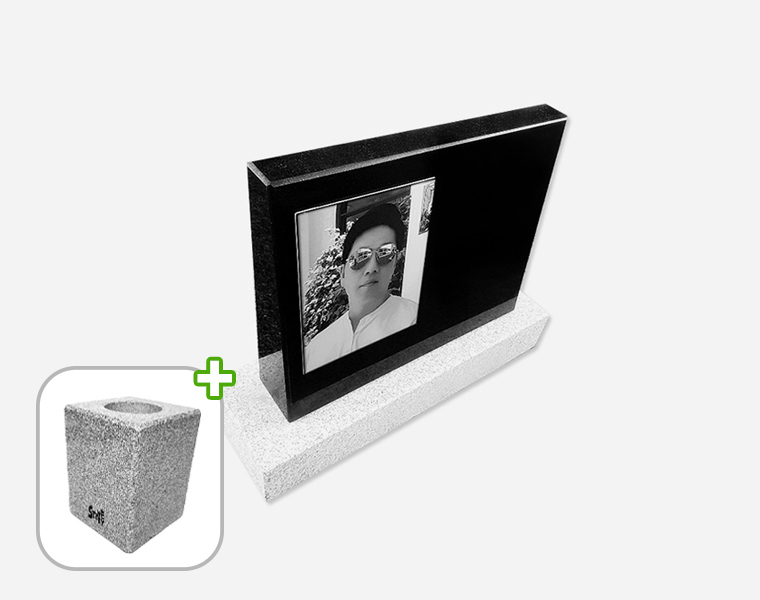 피와비 사진비석 화병세트 400*300*80/40 (크기변경가능/받침석포함)