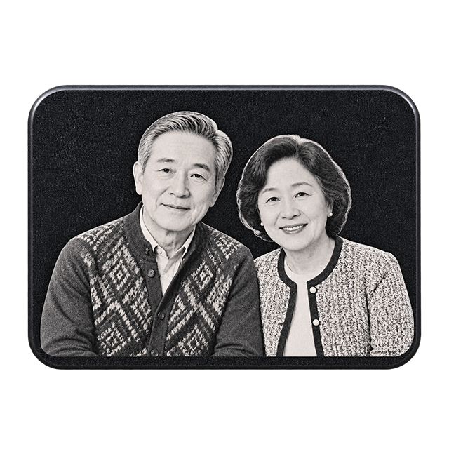 메탈 2인 사진비석 100*75 부착용 비석